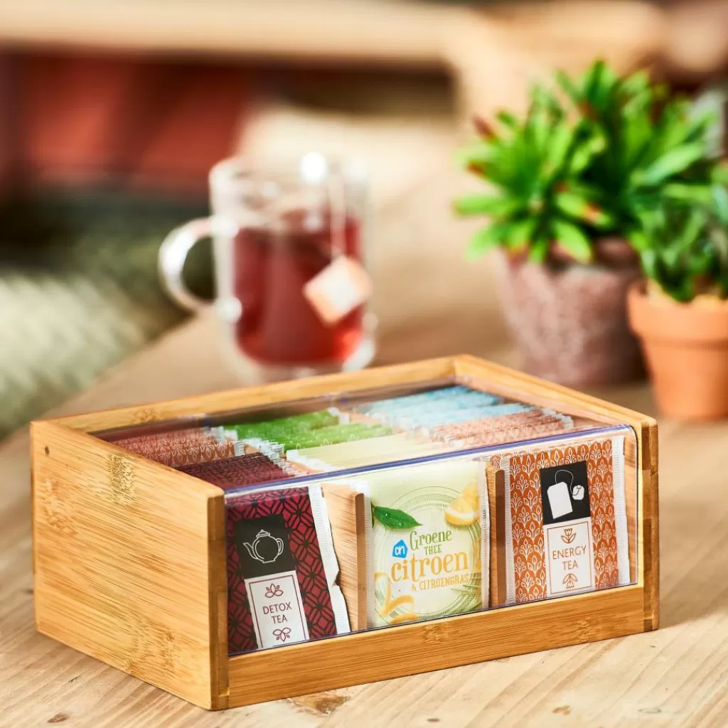 Store PANDA Caja Para Té 6 Compart. Transparente, Natural Accesorios De Té