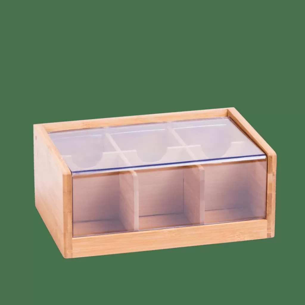 Store PANDA Caja Para Té 6 Compart. Transparente, Natural Accesorios De Té