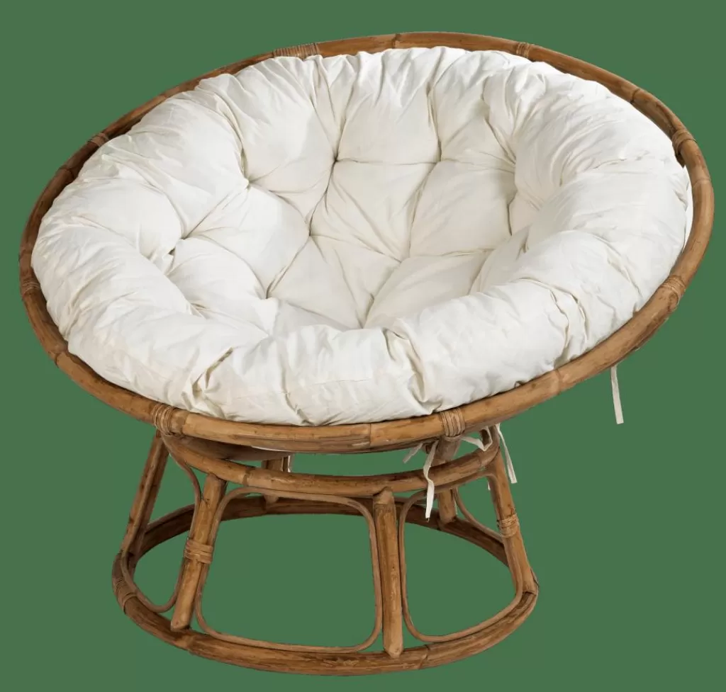 Best PAPASAN Silla Natural, Blanco Apagado Sillones