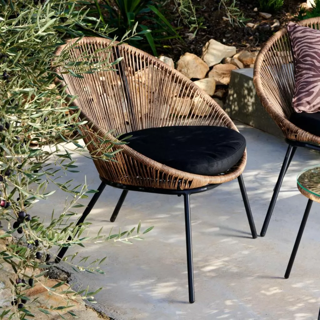 Store PAPAYO Silla Lounge Con Cojín Natural Sillas Lounge