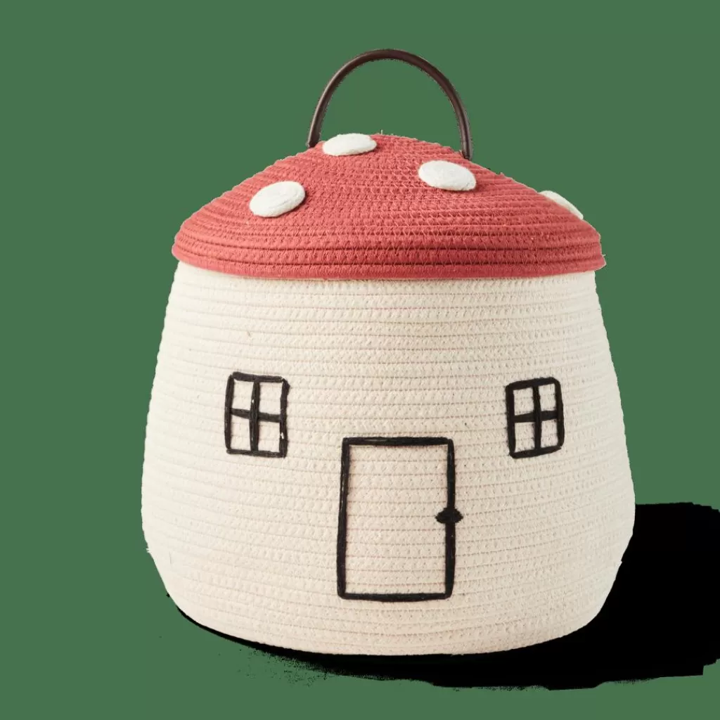 Shop PAULUS Cesta De Almacenaje Con Tapa Rojo, Natural Cestas De Almacenaje | Otoño