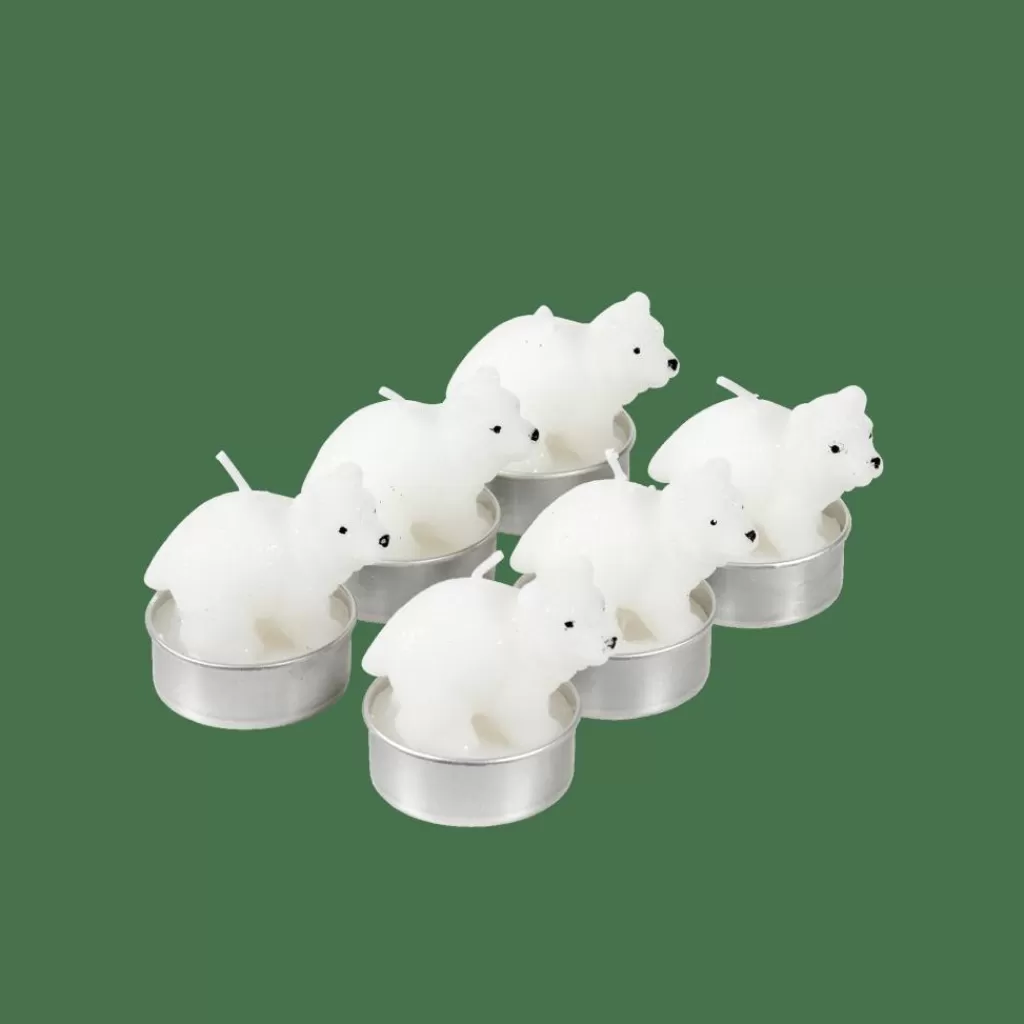 Shop POLA Velas Peq Oso Polar Juego De 6 Blanco Soprortes Para Velitas