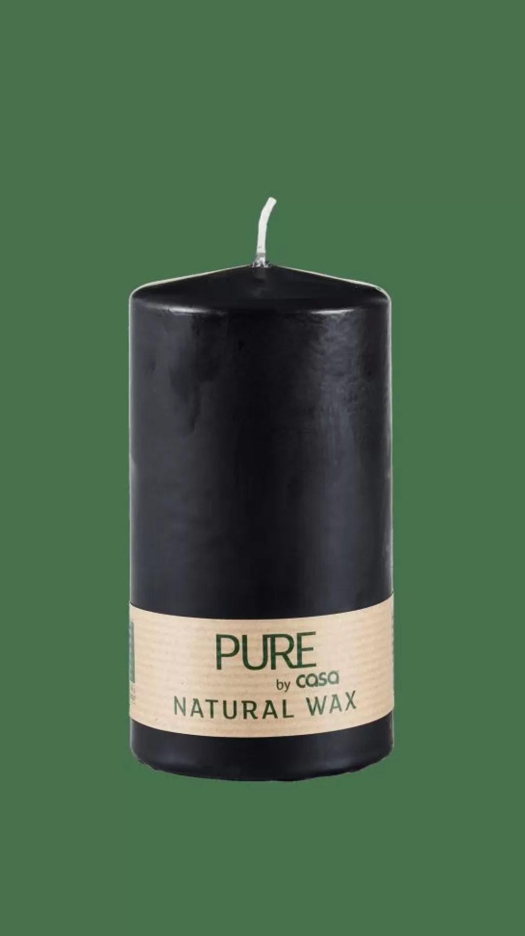 Online PURE Vela Cilíndrica Negro Velas