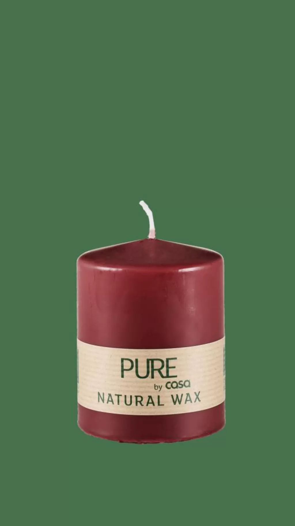 Hot PURE Vela Cilíndrica Rojo Oscuro Velas