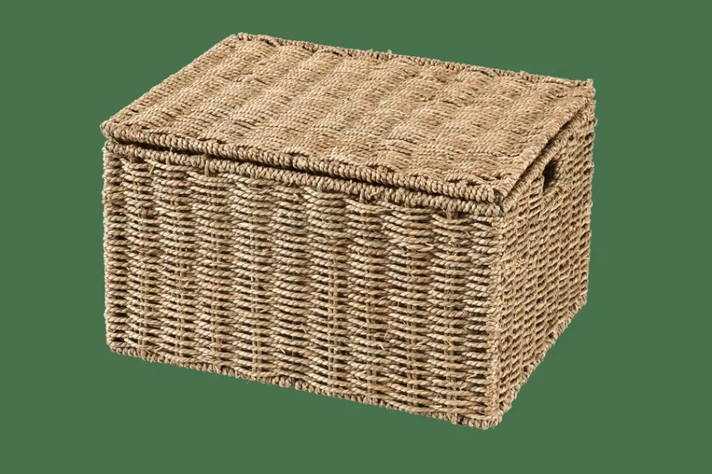 Hot SEAGRASS Cesta Almacenaje L Con Tapa Natural Cestas De Almacenaje