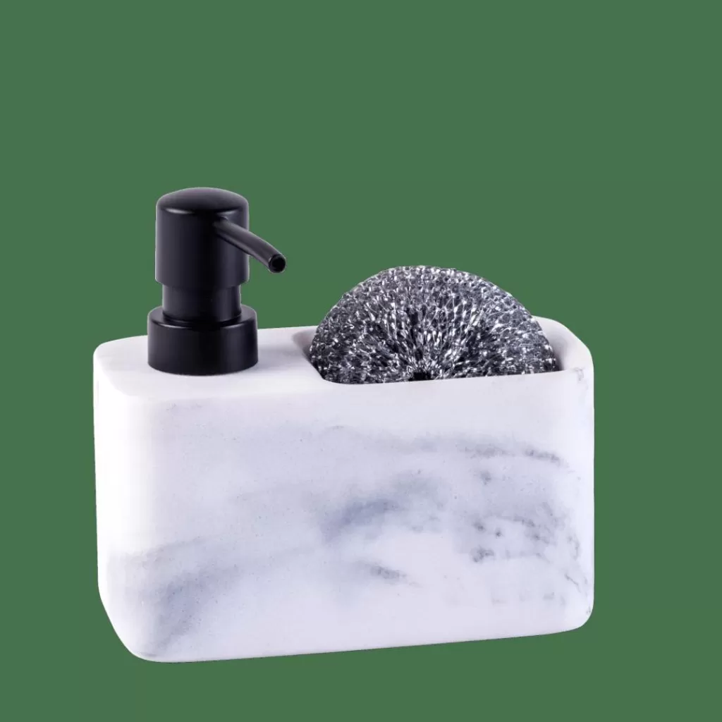 Outlet SHADOW Dispensador De Jabón Con Esponja Negro, Blanco Fregar