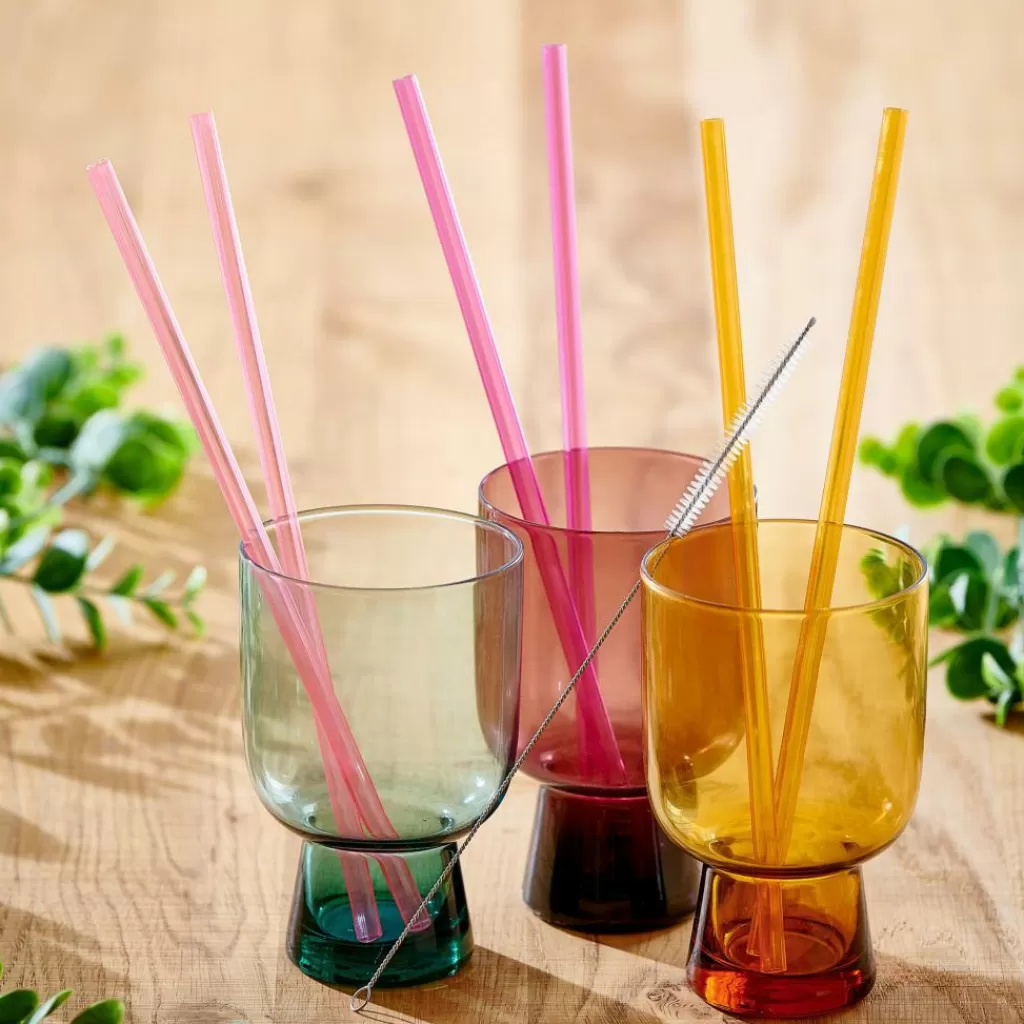 Discount SLURP Pajitas Reutiliz Juego De 6 Mezcla De 3 Colores Naranja, Morado, Rosa Accesorios Coctéles