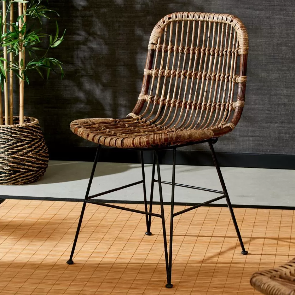 Clearance SUMATRA Silla De Comedor Negro, Marrón Sillas De Comedor