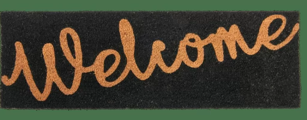 Fashion WELCOME Felpudo Negro Felpudos | Alfombras