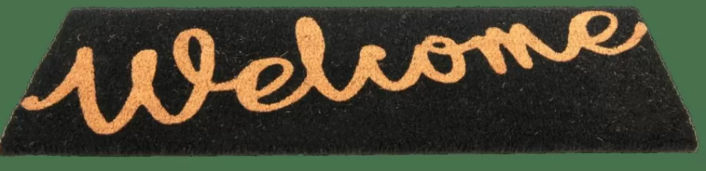 Fashion WELCOME Felpudo Negro Felpudos | Alfombras