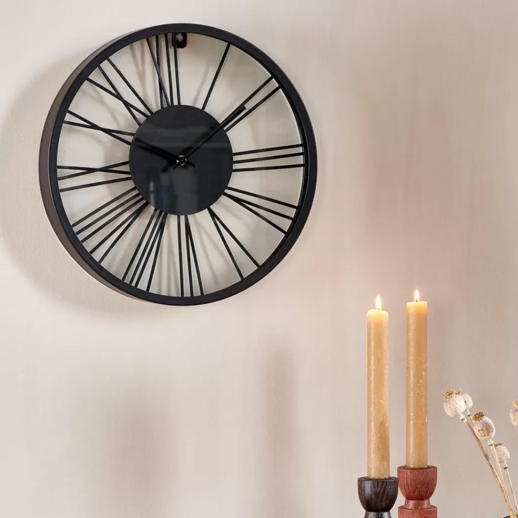Best Sale WHEEL Reloj De Pared Negro Campanas
