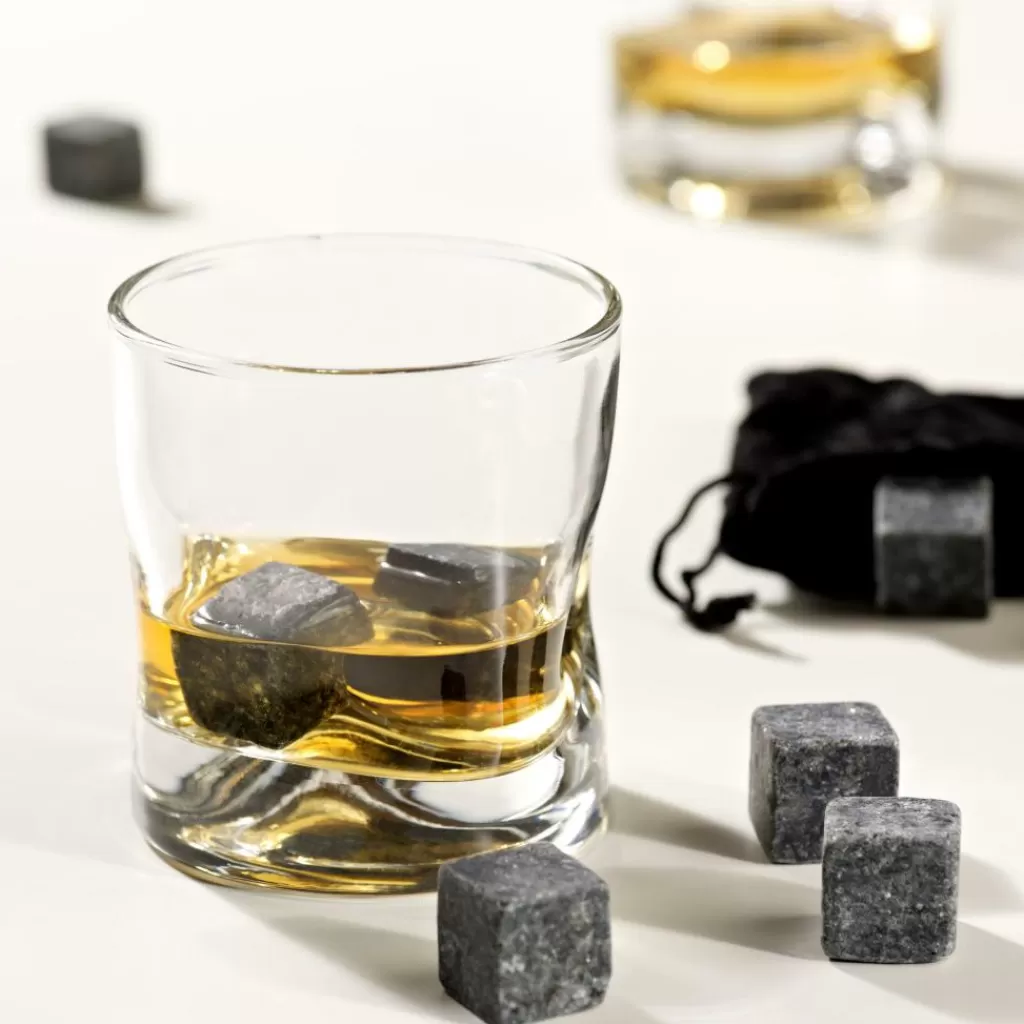 Clearance WHISKEY Piedra Enfriarbebida Juego De 9 Gris Oscuro Accesorios Coctéles