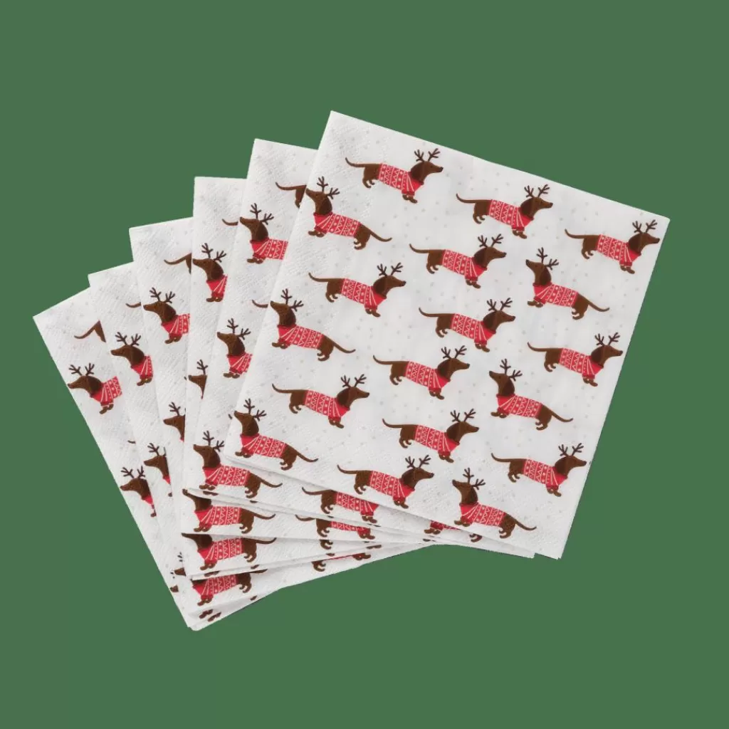 Store X-MAS DOG Paquete De 20 Servilletas Multicolor Servilletas