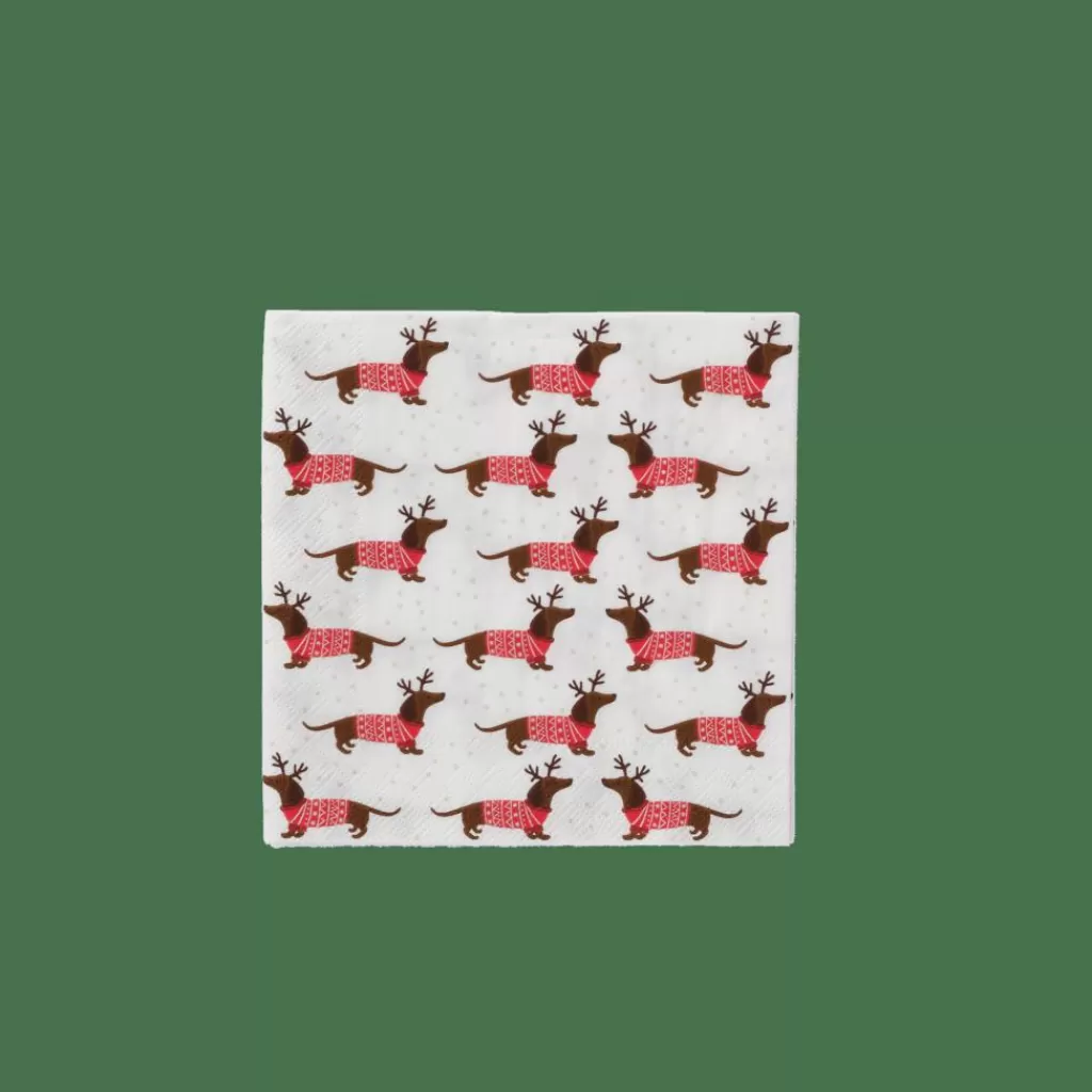 Store X-MAS DOG Paquete De 20 Servilletas Multicolor Servilletas