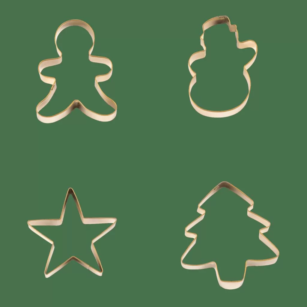 Cheap X-MAS GOLD Moldes Juego De 4 Dorado Accesorios Para Resposteria | Moldes