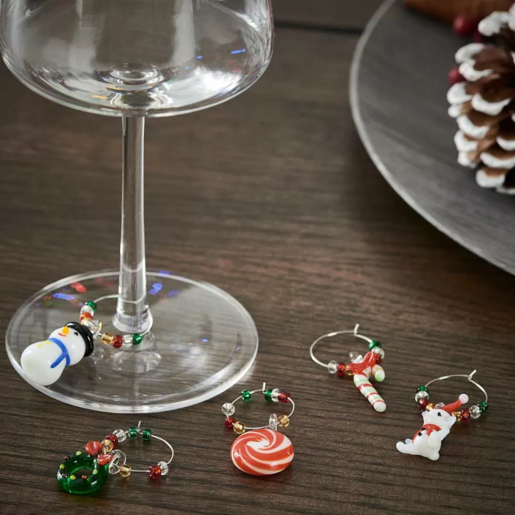 Store X-MAS Marcadores P/ Copas Juego De 6 Multicolor Accesorios Coctéles