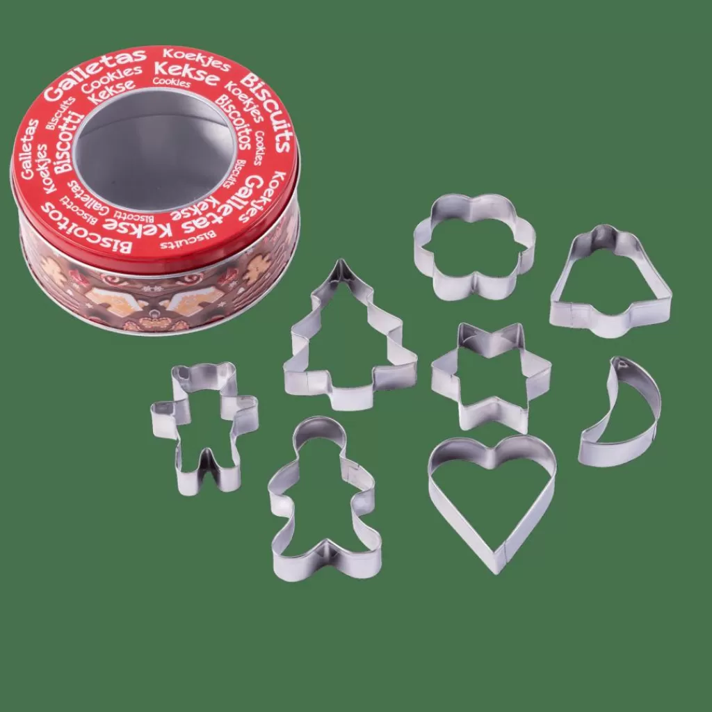 Cheap X-MAS Moldes Juego De 8 En Lata Plateado Accesorios Para Resposteria