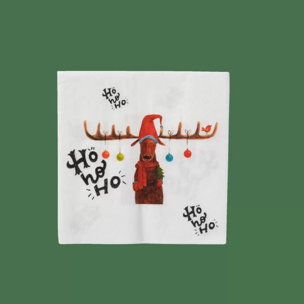 New X-MAS MOOSE Paquete De 20 Servilletas Multicolor Servilletas