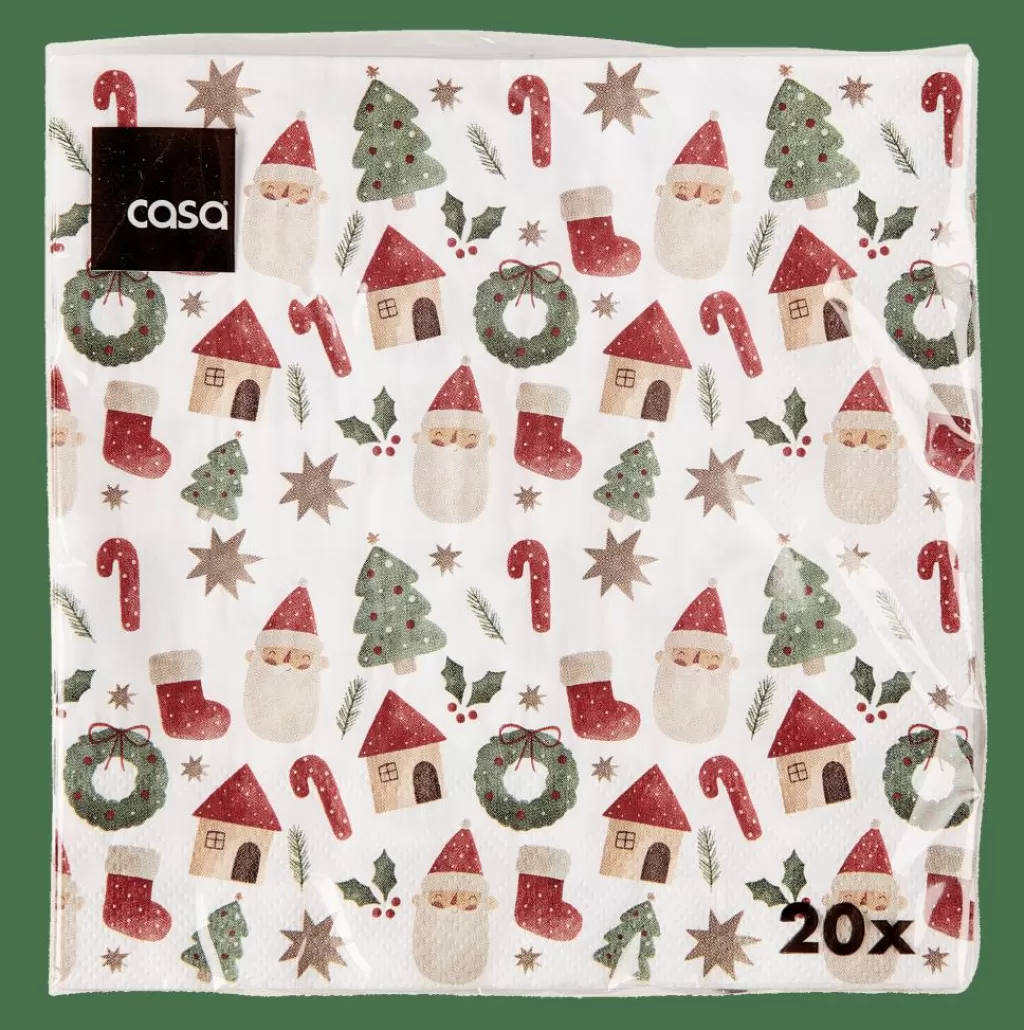 Clearance X-MAS VIBE Paquete De 20 Servilletas Multicolor Servilletas