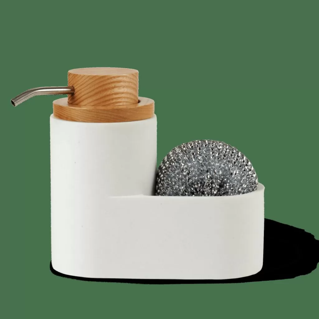 Store YOKO Dispensador De Jabón Con Esponja Blanco Accesorios De Tocador